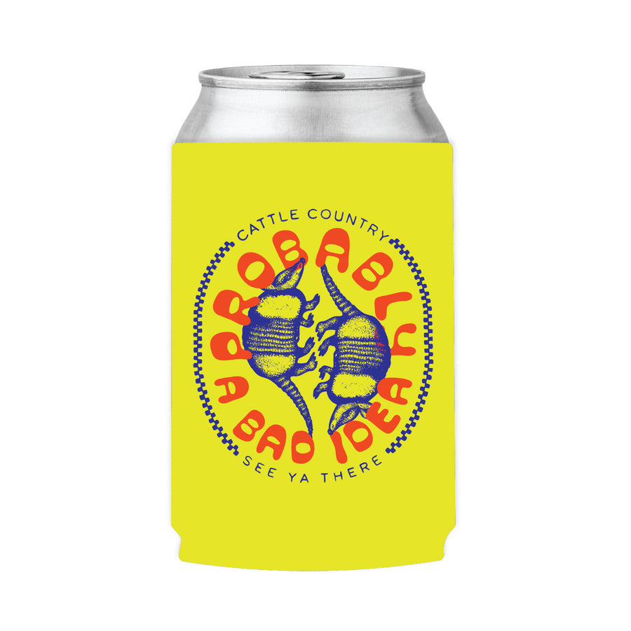 Bad Idea Yellow Koozie